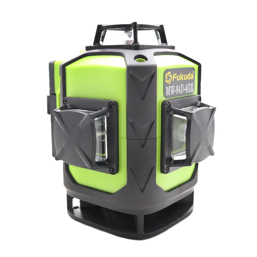 Nível Laser Verde 16 Linhas 515nm Nivelamento Automático 360 Vertical Inclinação Horizontal ao ar Livre Fukuda4d