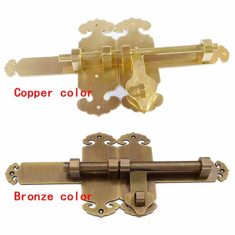 320mm 1Set Security Solid Brass Sliding Double Door Bolt Wood Garden Gate Door Latch 32CM Length Antique Sliding Gate Locks