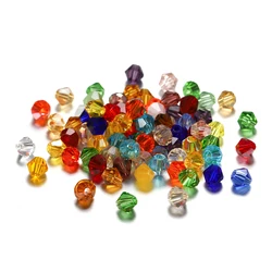 200pcs Austrian Transparency Crystal beads Bicone Glass Bead Loose Spacer Bead For DIY Bracelet Earrings Jewelry Making Supplies