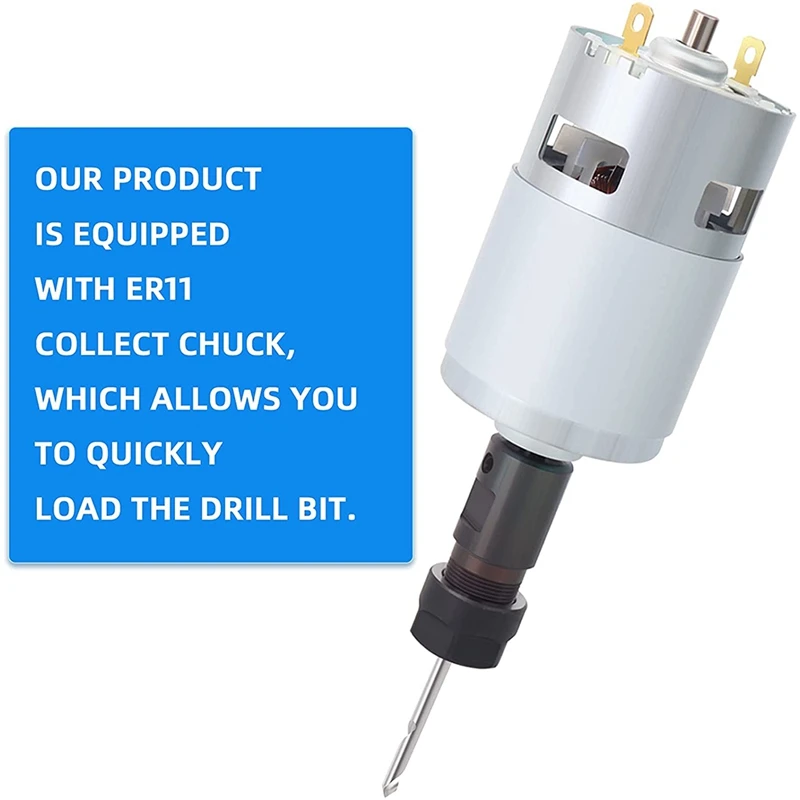 775 Spindle Motor With ER11 Collet & Connection Line, 24V 20000 R/Min,Fit For CNC 3018 Series Carving Machine