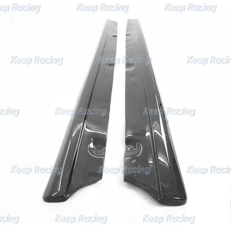 Car Accessories Carbon Fiber Side Skirt Extension For Honda S2000 AP1 AP2 Glossy Finish Door Addon Fibre Splitter Auto Bodykit