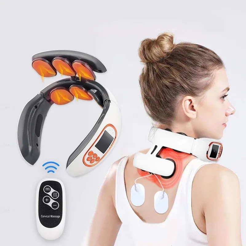 

Syeosye Electric Neck Massager Pulse Back 6 Modes Shoulder Massager Power Far Infrared Heating Pain Relief Tool Health Care