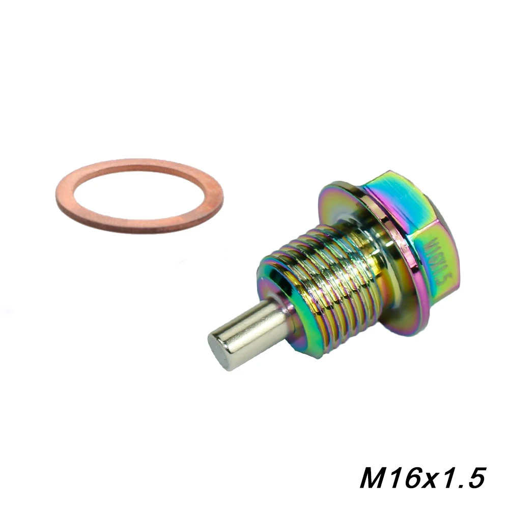 Neo chrome Aluminum Alloy Magnetic Oil Drain Plug Engine Dress Up Oil Sump Drain Plug Nut M12 M14 M16 M20