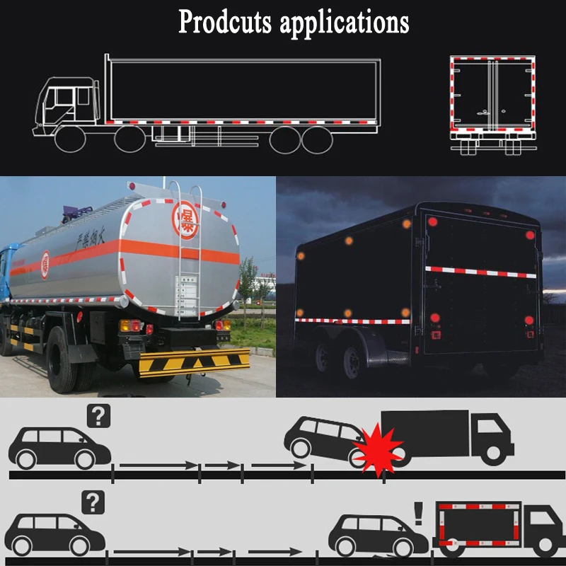 DOT-C2トレーラー車両トラック、トレーラーリフレクター、リフレクターテープロール用の目立ち安全反射テープ赤白