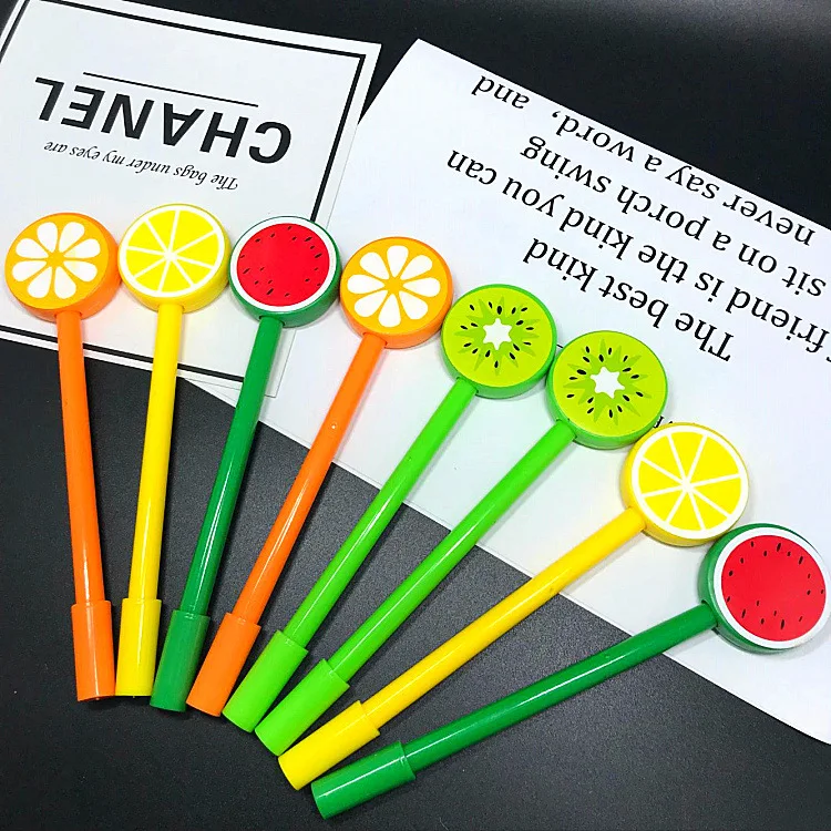 

24 шт. Канцелярские Творческий мультфильм фруктовая гелевая ручка канцелярские принадлежности призы для учащихся цифровым пером для школы Kawaii школьные принадлежности