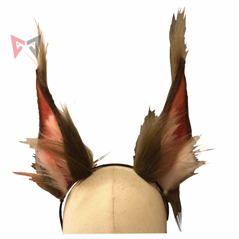 

MMGG New Brown Wolf Wolves Ears Hairhoop Headwear Long Fur Lolita Cosplay Costume Accessories Hand Made Work