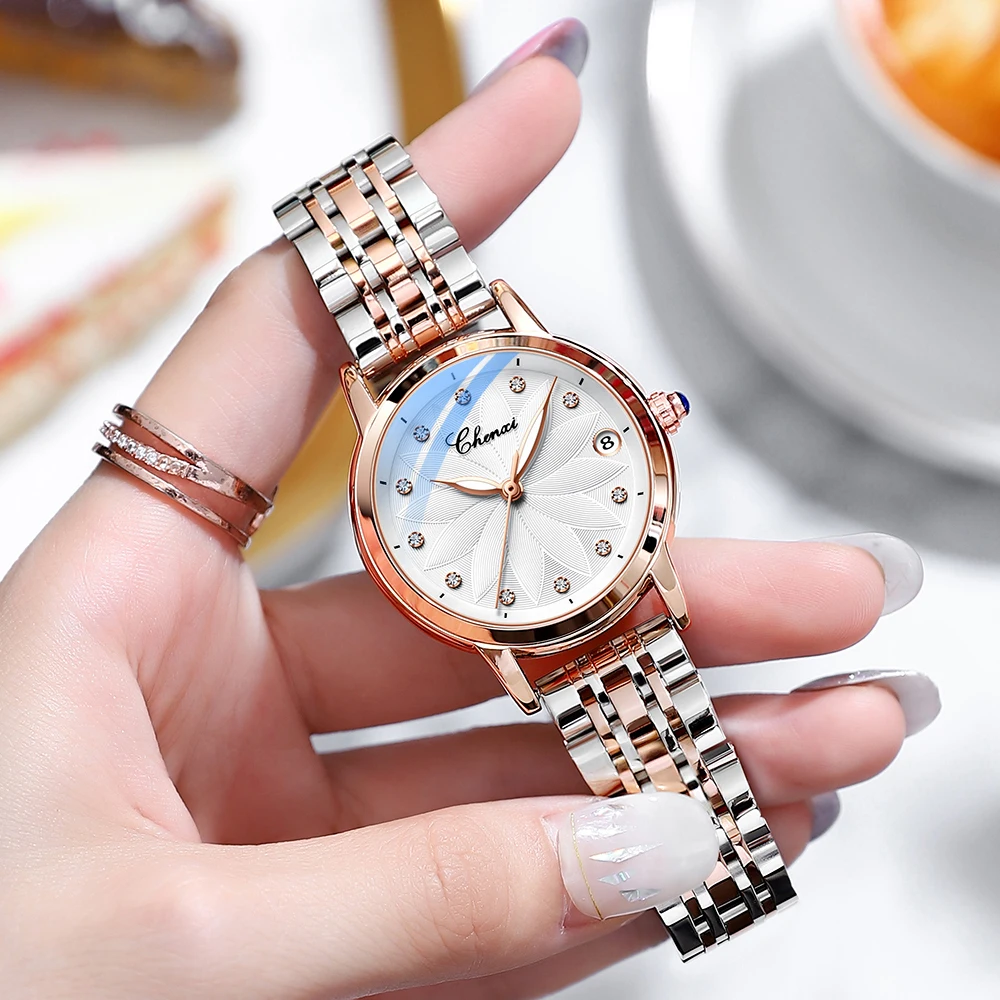 Imagem -04 - Chenxi Feminino Relógio Mecânico Automático Marca Superior de Luxo Relógio de Pulso à Prova Impermeável Água Feminino Couro Relógio de Negócios Reloj de Mujer Novo