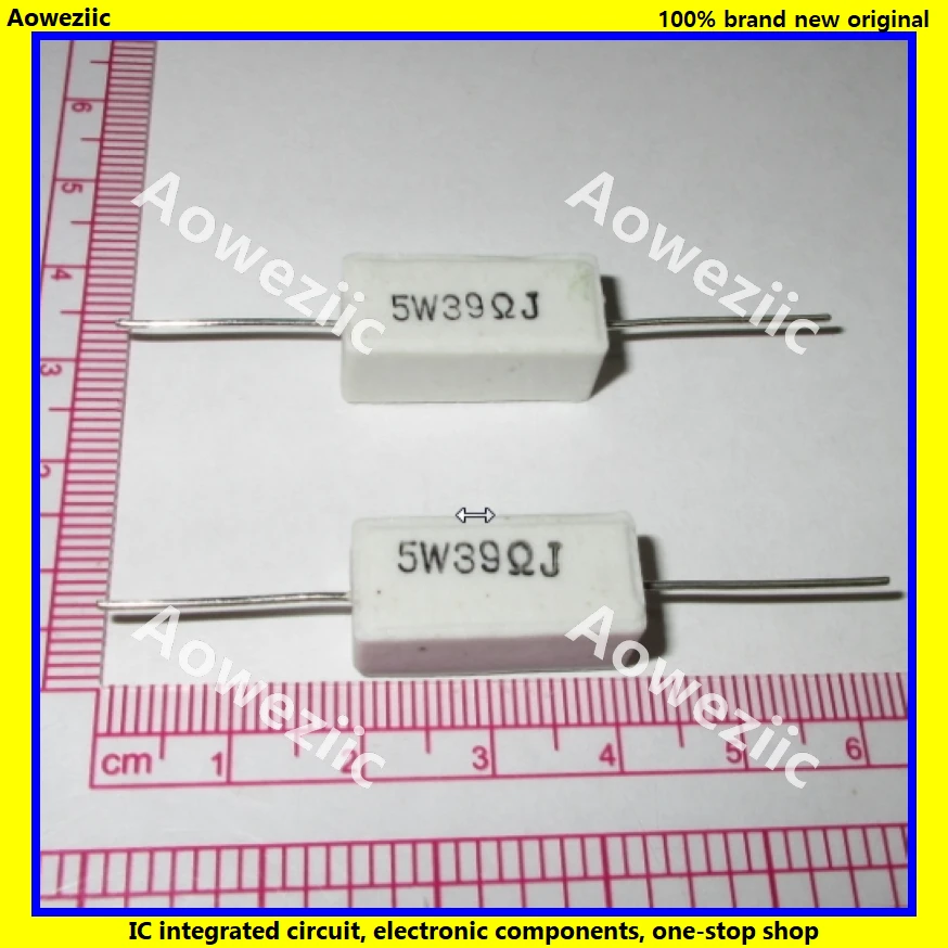 Горизонтальное сопротивление цемента RX27, 5 Вт, 39 Ом, 39R, 39RJ, 5W39RJ, 5W39ohm, керамическое сопротивление, точность 5%, 10 шт.