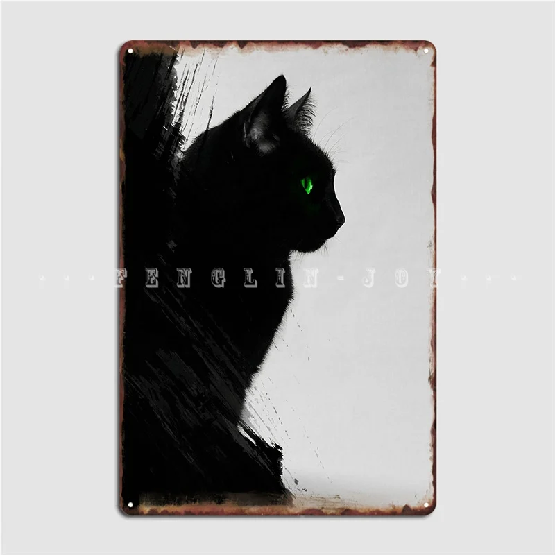 

Black Cat Poster Metal Plaque Club Party Bar Cave Custom Painting Décor Tin Sign Posters