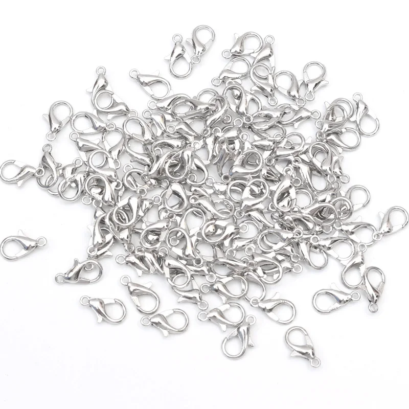 50pcs/lot Lobster Clasp Hooks End Clasps Connectors for Necklace&Bracelet Chain DIY Fashion Jewelry Findings