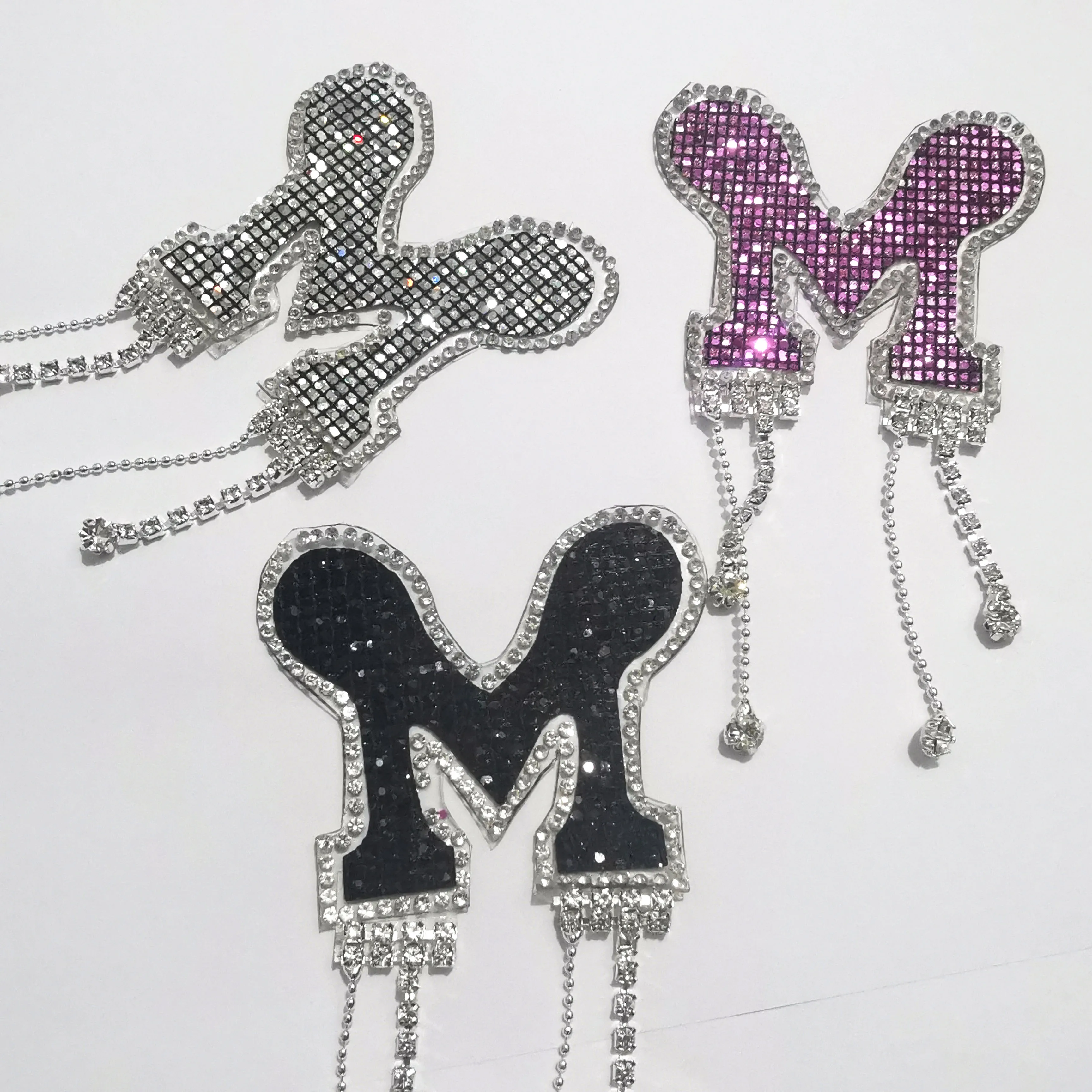 1pcs Hotfix Rhinestone Appliques Glitter Claw Motifs Tassel Iron On Patch For Clothing Badge Paste For Clothes Bag jacket