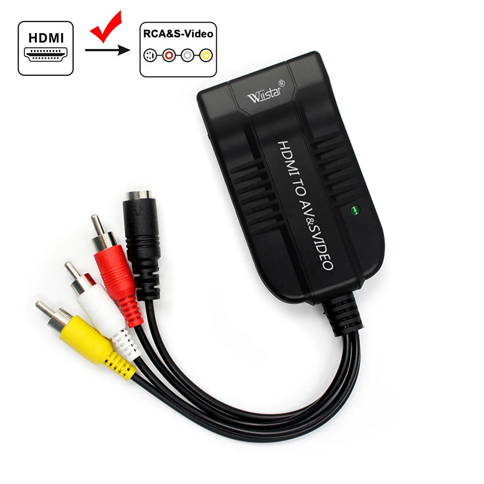 Konwerter Wiistar 1080P HDMI na AV S-Video Adapter RCA Kompozytowy Konwerter Wideo Audio dla Monitora HDTV Projektora PAL NTSC — zdjęcie produktu 4