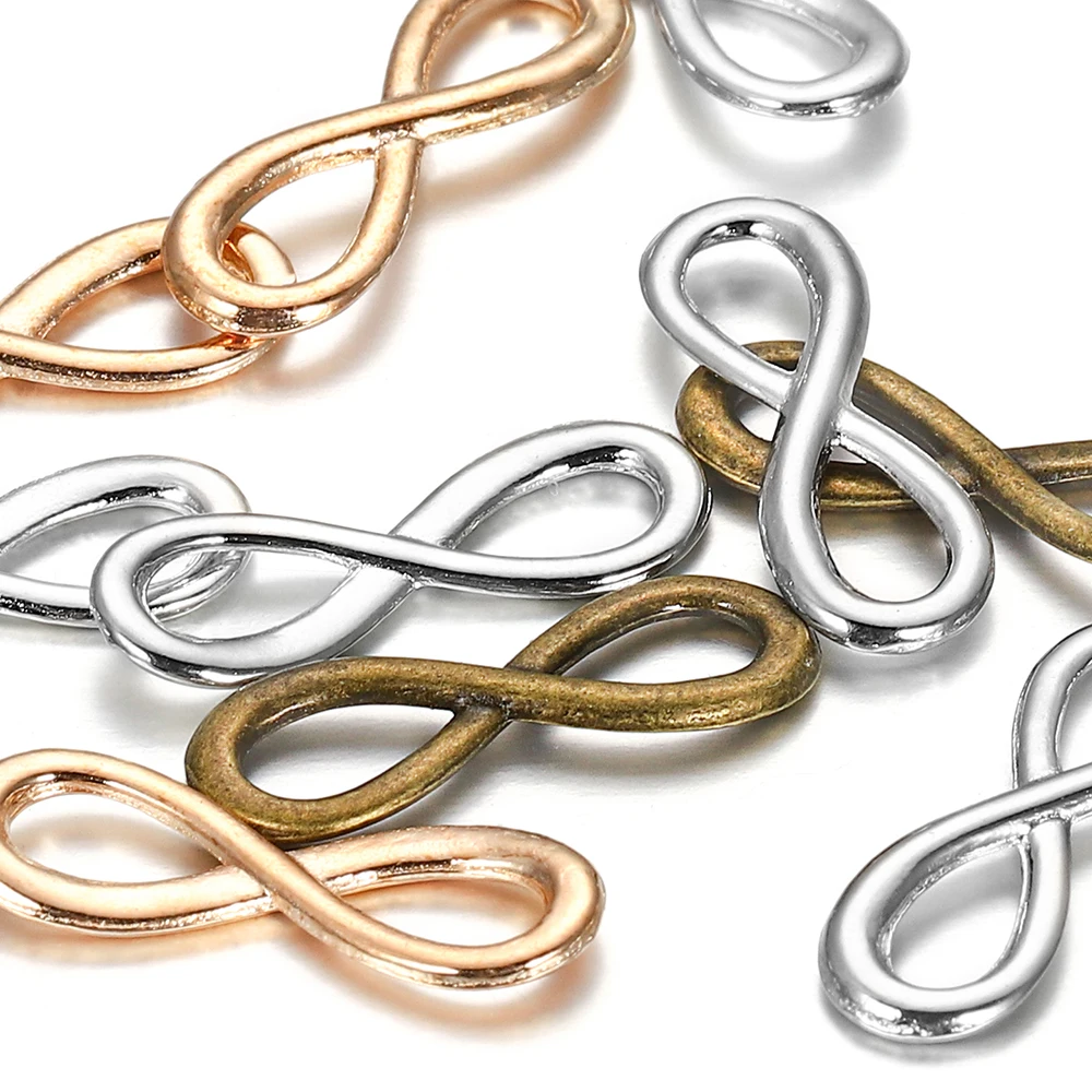 30pcs/lot Metal Infinity Symbol Connectors Clasps Charms For DIY Bracelet Necklace Jewelry Making Findings Supplies Accessories