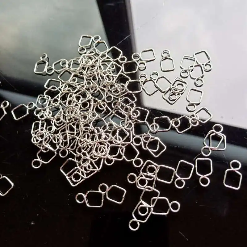 100PCS Crystal Connection Buckle Chandeliers Accessories Stainless Steel DIY Crystal Beads Connector Hanging Pandent Lamp Parts