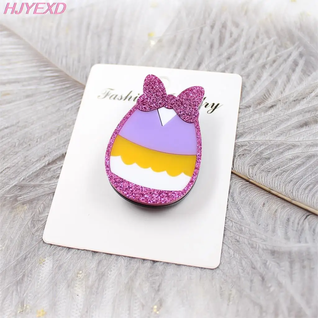 (1pcs) Easter Egg Brooch (Safty Pin) Duk Rabbit Mouse Glitter Baby Girl Acrylic