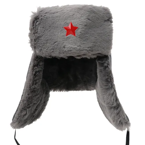 Imagen 2 del producto CAMOLAND insignia militar del ejército soviético sombrero de invierno para mujeres hombres sombreros de bombardero cálidos piel sintética térmica Rusia Ushanka gorras con orejeras