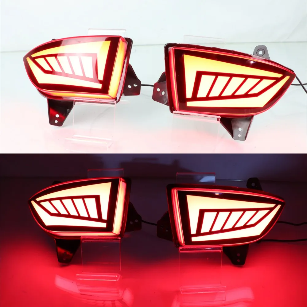 

Стоп-сигналы July King для Honda Pilot 2019-2021, красные светодиодные: ночные ДХО + стоп-сигналы + динамические поворотники, с функцией Start Scan