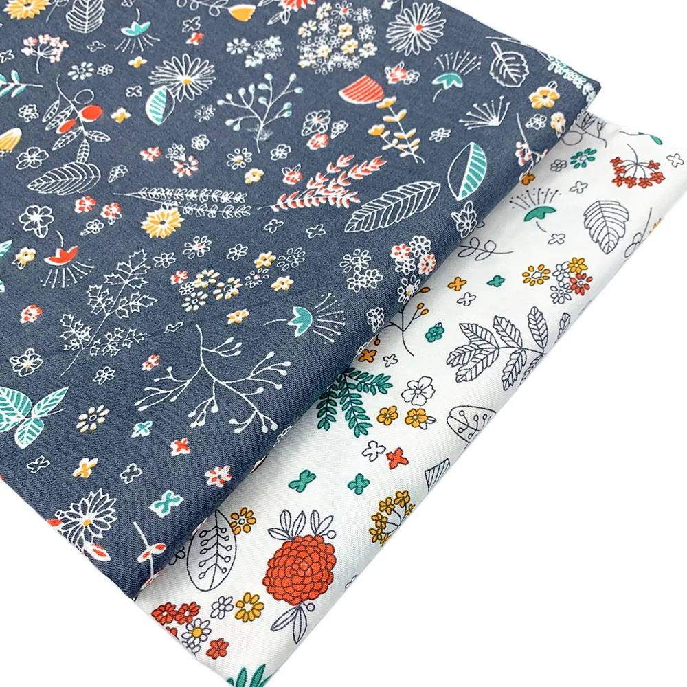 Japanese Style Floral Printed Cotton Fabric for Diy Clothing Pillowcase Quilting Beddingcover Home Textile Needlework Material