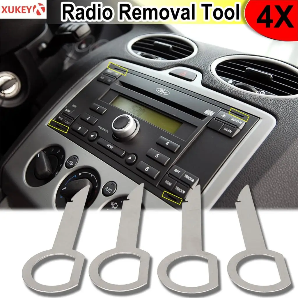 4pcs Radio Stereo Removal Extractor Key Release Pin Head Unit Audio Install Tool For VW Audi Ford Mercedes Benz Skoda Car Parts