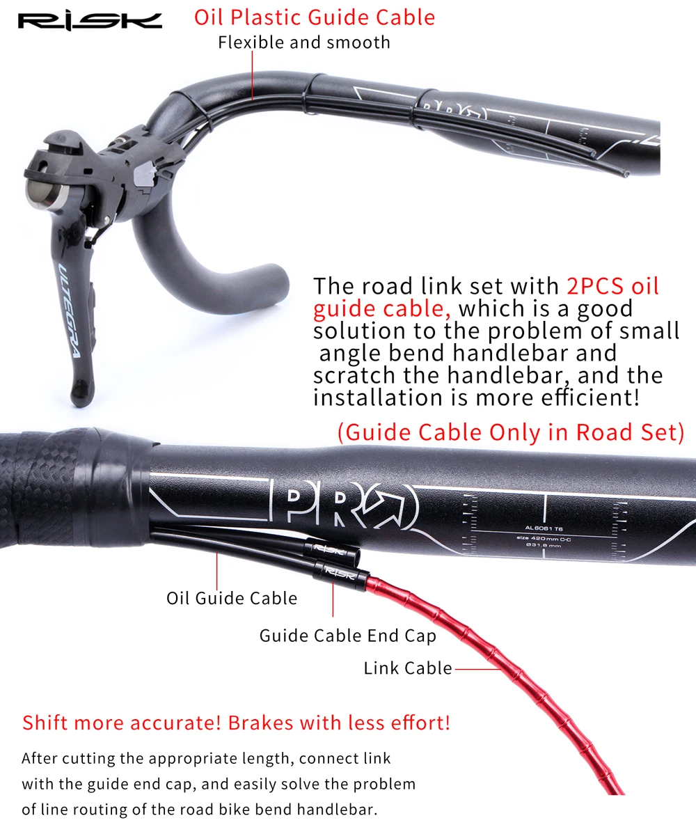 RISK MTB Rennrad Fahrrad Schalt-/Bremszug Bambus-Ummantelung Wettkampf-Vollschutz Ölkatheter-Leitung – Detail 8