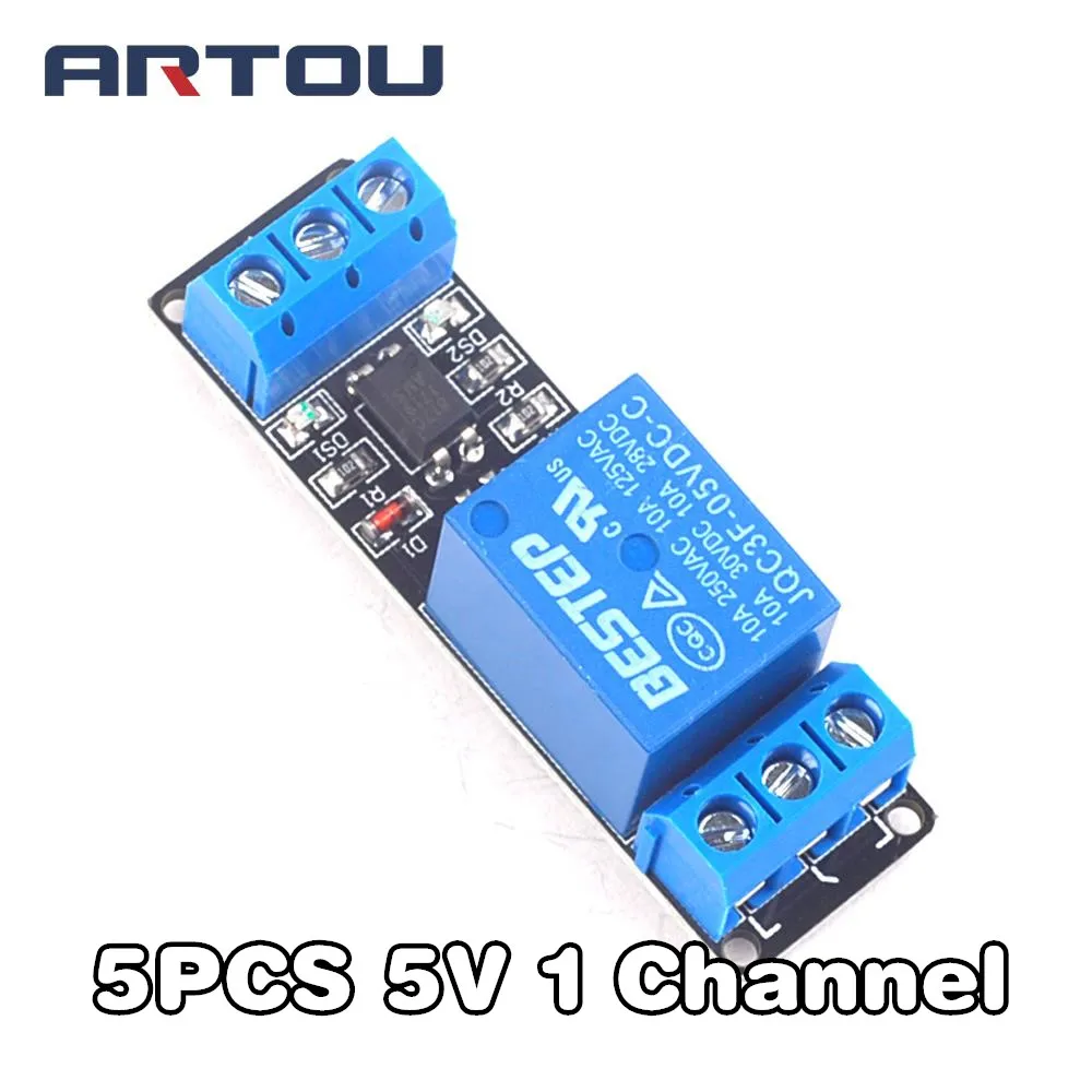 5PCS 1 Channel 5V Relay Module Low Level Trigger 5V Relay Module for PIC AVR DSP ARM