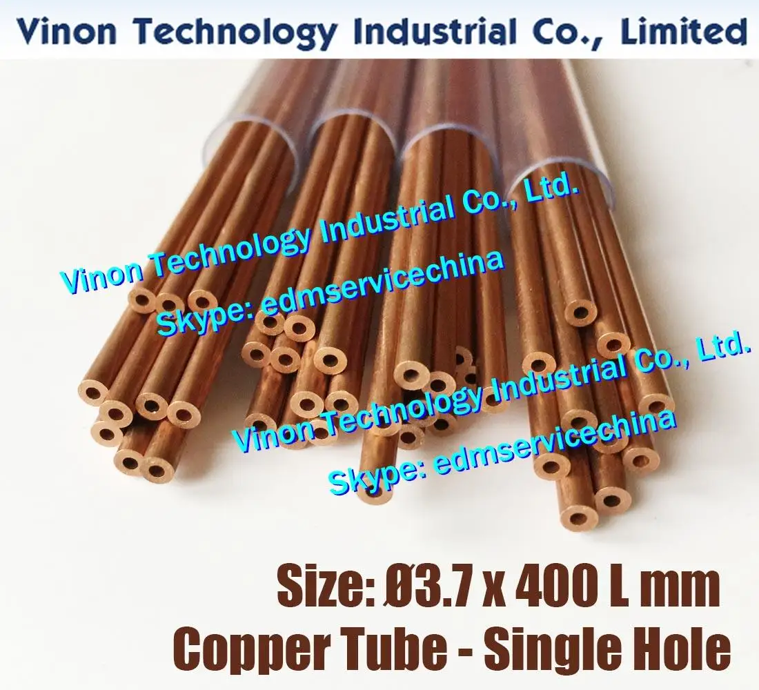 Ø3.7x400Lmm Copper Tube Single Hole (30PCS/LOT), Copper EDM Tubing Electrode Tube Diameter 3.7mm Length 400mm for Drilling EDM