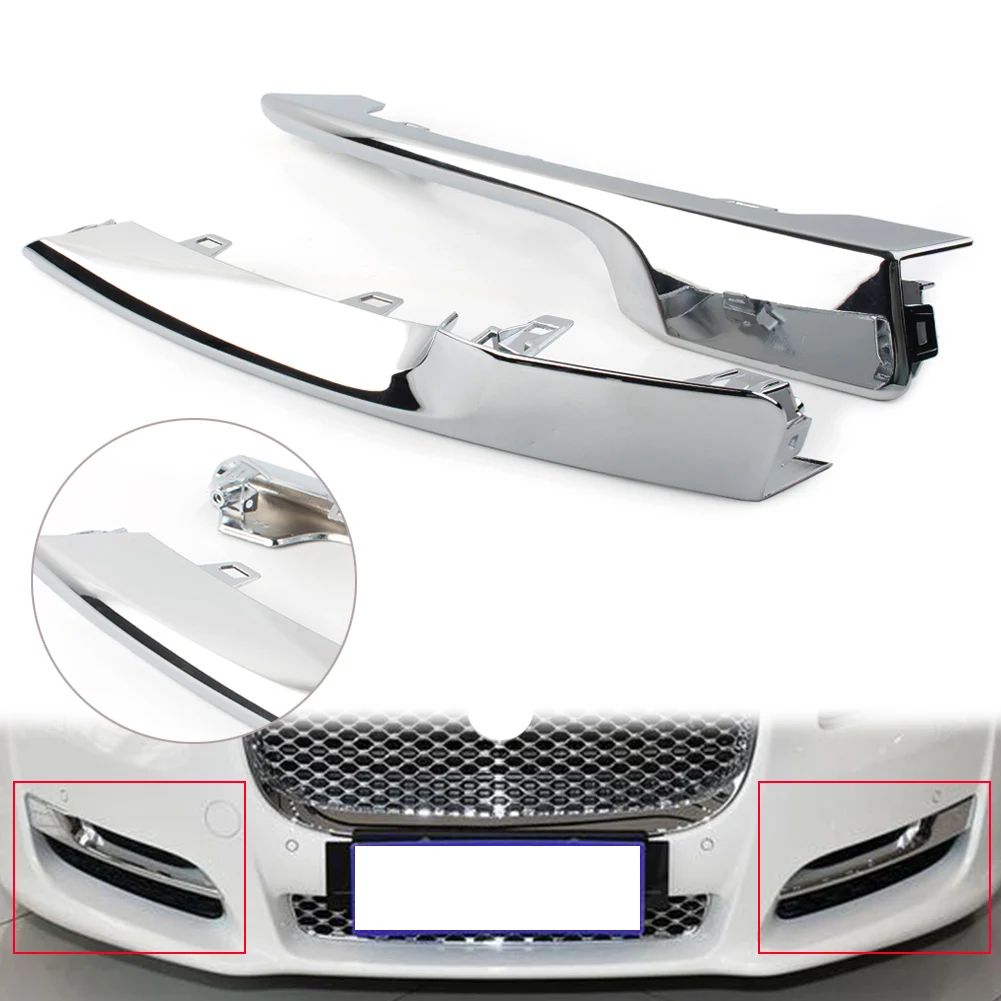 1pcs Car Front Side Grille Lower Bumper Molding Chrome Trim C2D43044 For Jaguar XJ 2016 2017 2018 2019 2020 2021 ABS Plastic