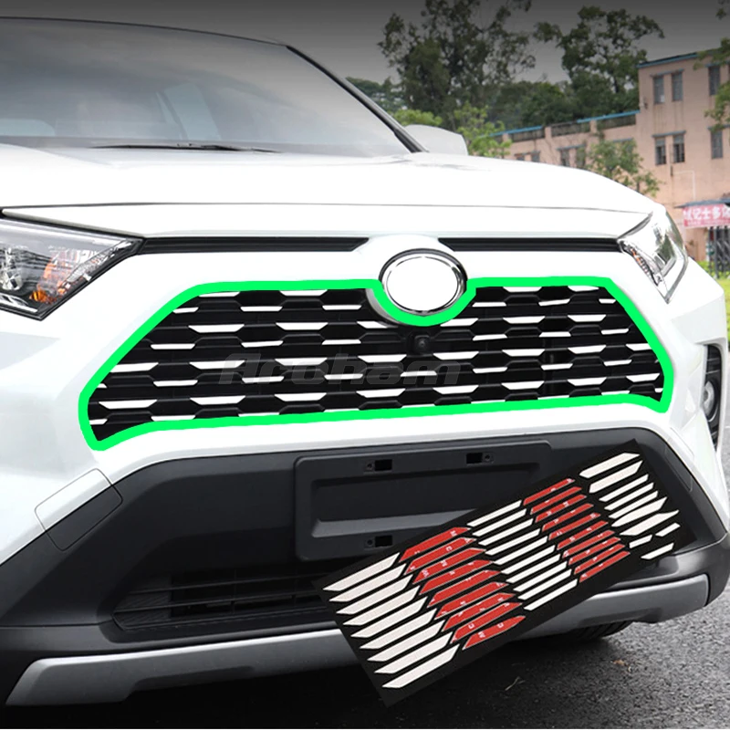 

Car Styling Chrome Front Grille Trim Garnish Cover Stickers For Toyota Rav 4 Rav4 2019 2020 2021 Stainless Steel Accessories