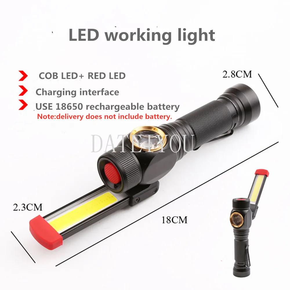 New COB Working Maintenance Lamp 360 Degree Multifunctional Usb Rechargeable Strong Light Flashlight Camping Lamp