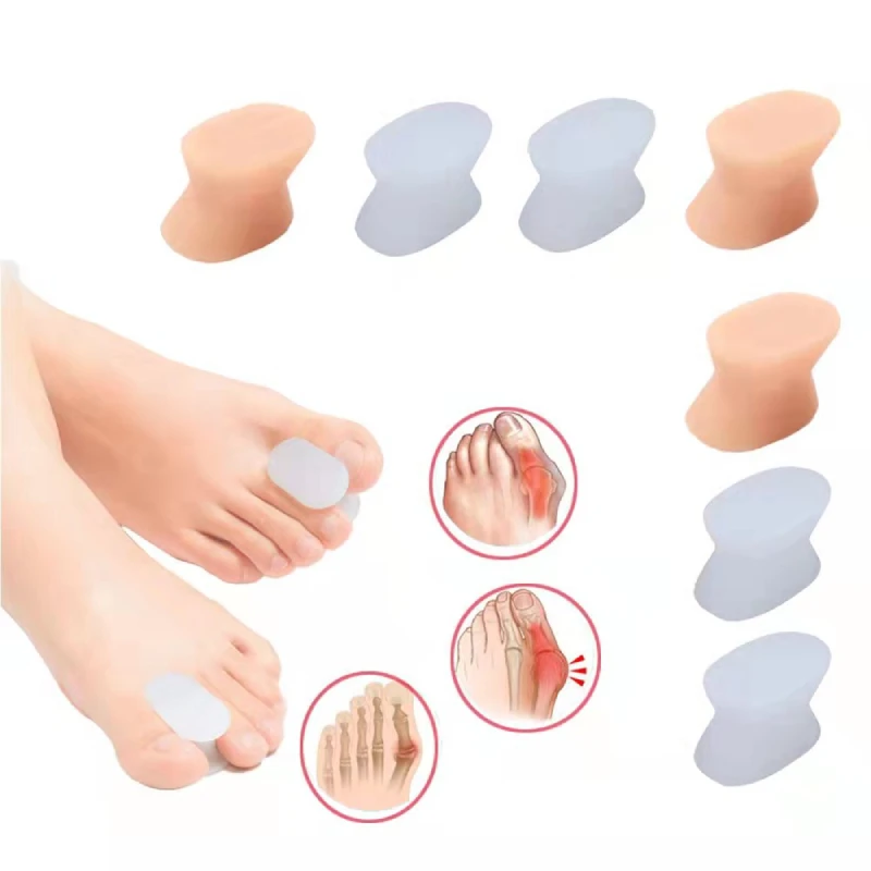 

5Pairs Gel Silicone Toe Spacers Separators Hallux Valgus Bunion Foot Care Overlapping Corrector Pads Protector Pedicure Tools