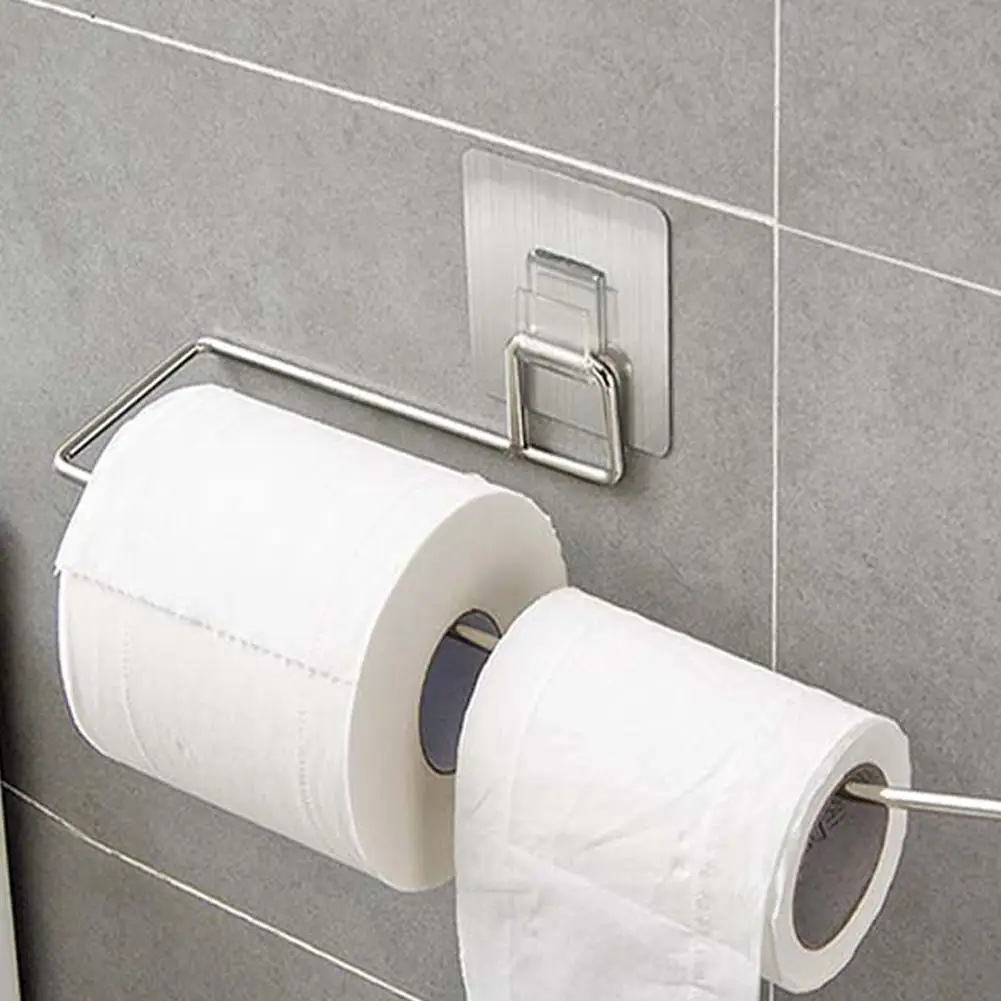 Kitchen Toilet Paper Holder Tissue Holder Self-adhesive wall Hanging Bathroom Toilet Paper Holder Roll Paper Holder Towel Rack