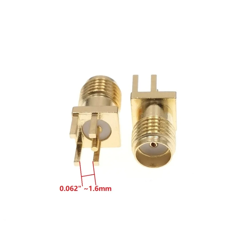 100Pcs Gold Sma-buchse Lot PCB Clip Kante Montieren RF Adapter Stecker 0,062 ''oder 0,048" 0,031"