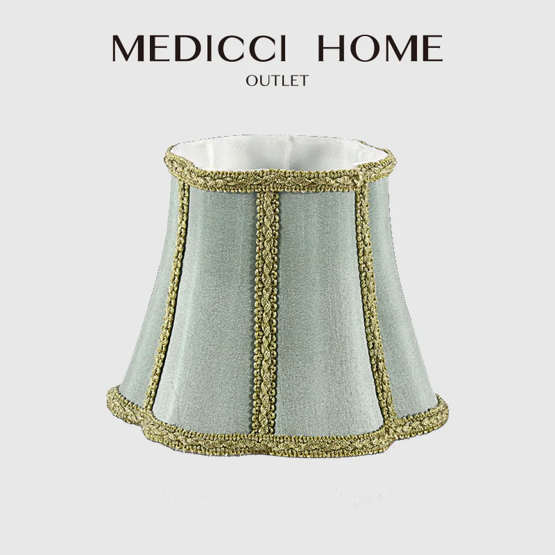 Medicci Home Chandelier Fabric Lampshade European Vintage Style Creative Sky Blue Plum Shape Household Art Deco Lamp Shade Small