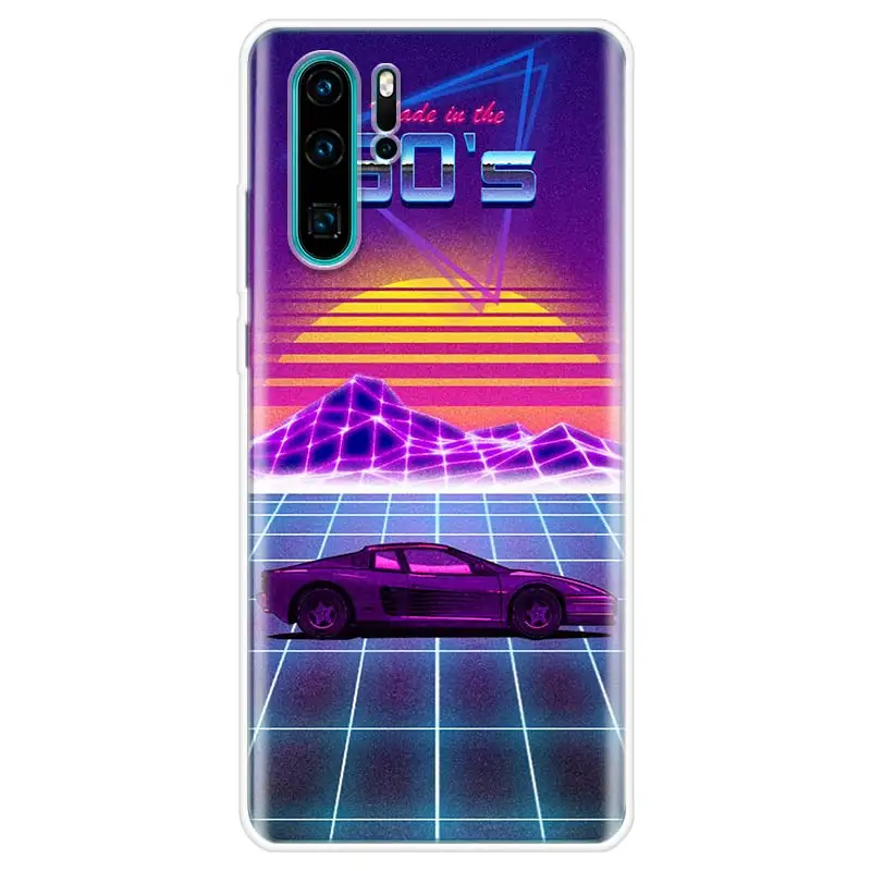 Synthwave Retro 80s Neon colorful Phone Case For Huawei P Smart Z 2021 Y5 Y6 Y7 Y9 Honor 50 20 Pro 10i 9 Lite 9X 8A 8S 8X 7S 7X