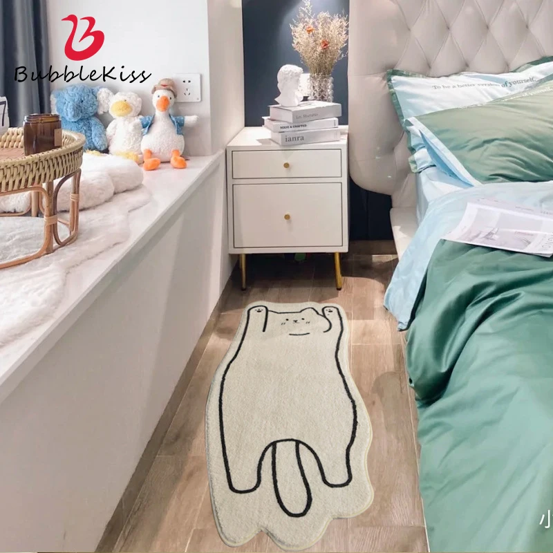 

Bubble Kiss Non-slip White Thickened Carpets In The Living Room Cat Lamb Wool Cartoon Animal Home Bedroom Rug Coffee Table Mat