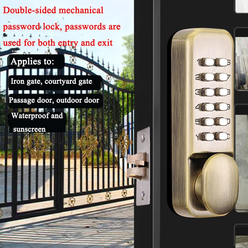 Sliding Gate Opener Digital Lock Door Keyless Keypad Code Password Iron Door Waterproof Door Lock Push Button