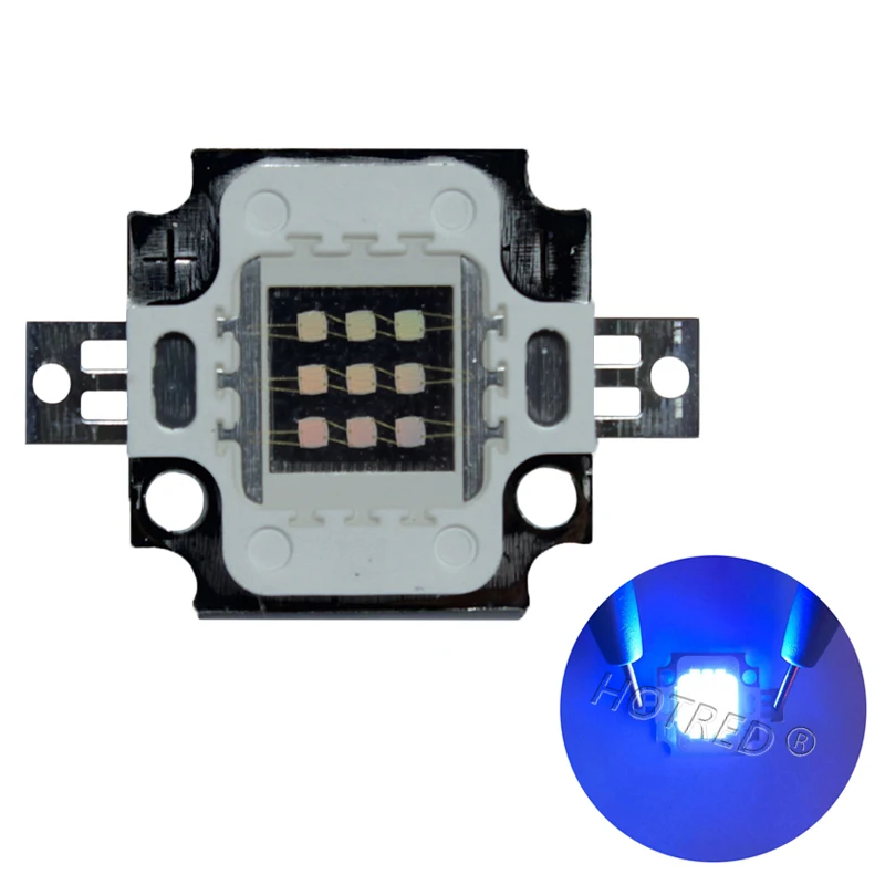 Chips de diodos LED UV de alta potencia, lámpara de bombillas de 3W, 5W, 10W, 20W, 30W, 50W, 100W, 365nm, 370nm, 395nm, 400nm, COB