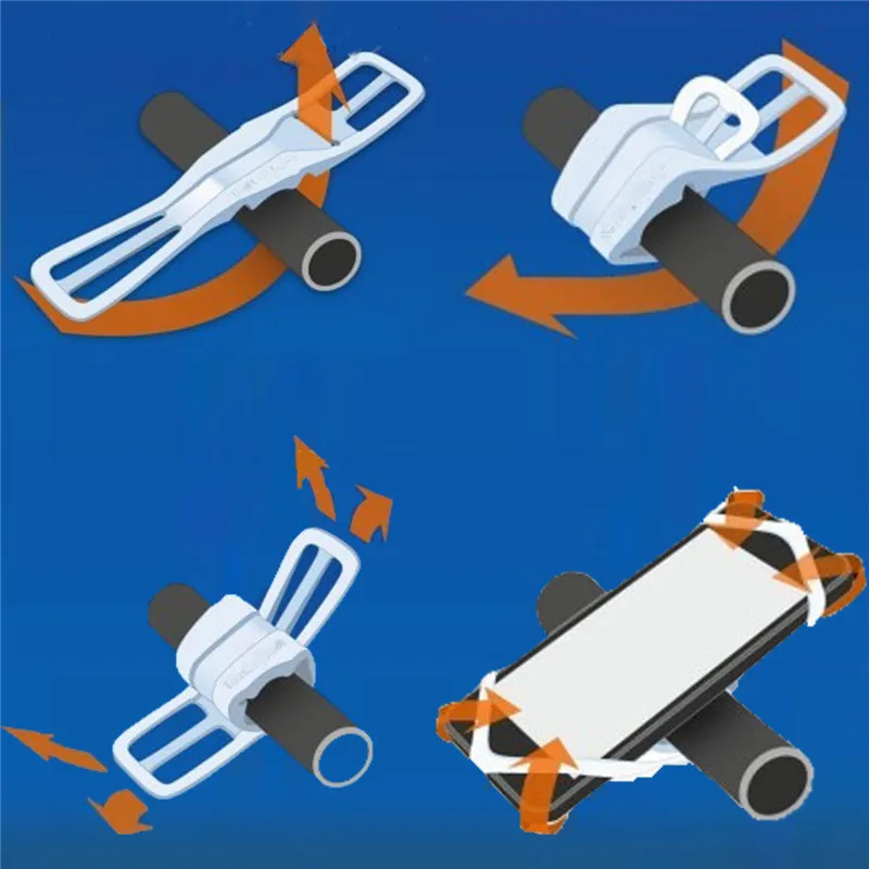 1 قطعة دراجة الهاتف جبل شركة سيليكون الفرقة الهواتف النقالة حامل المقود جبل آيفون سامسونج لتحديد المواقع سهلة التركيب مستقرة #5