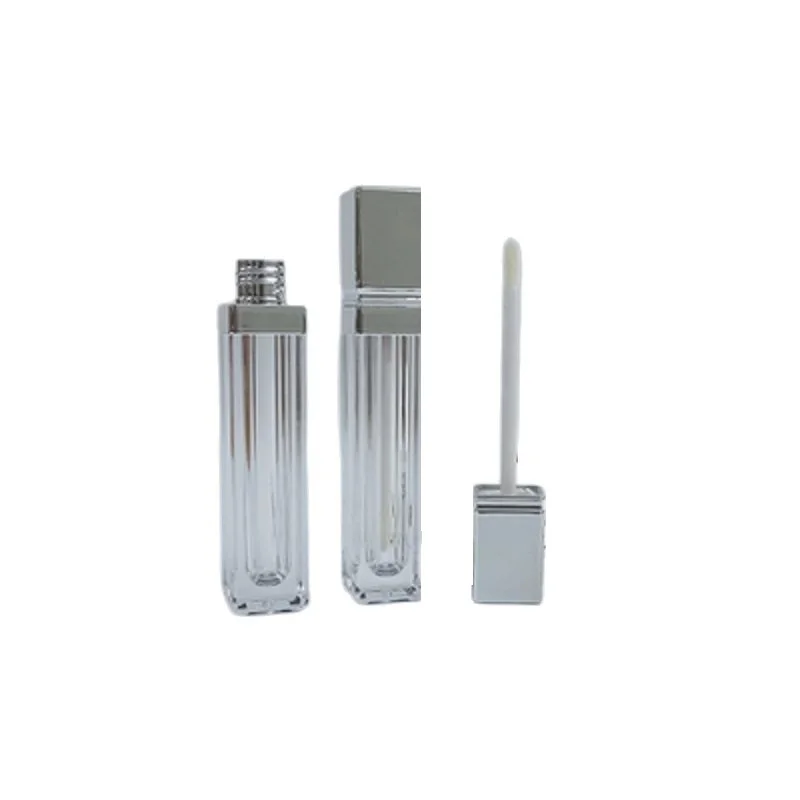 

Square Clear 7.5ML Empty Lip Gloss Tube Shiny Silver Cap Plastic Cosmetic Container Portable Refillable Packaging Bottle 30pcs