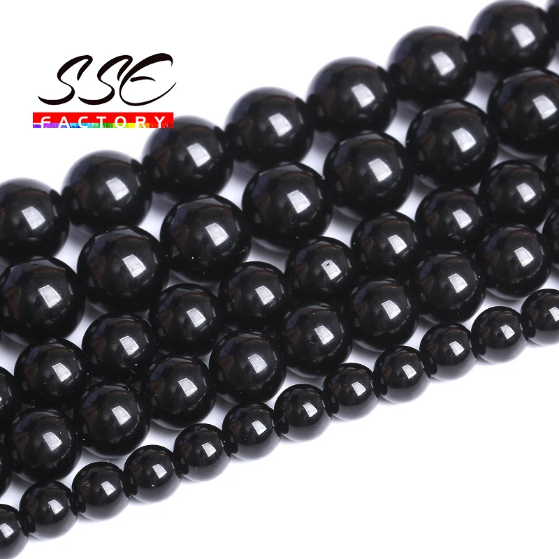 

Natural Black Agates Onyx Beads Round Loose Spacer Beads For Jewelry Making DIY Bracelets Necklaces Accessories 4 6 8 10 12 14mm