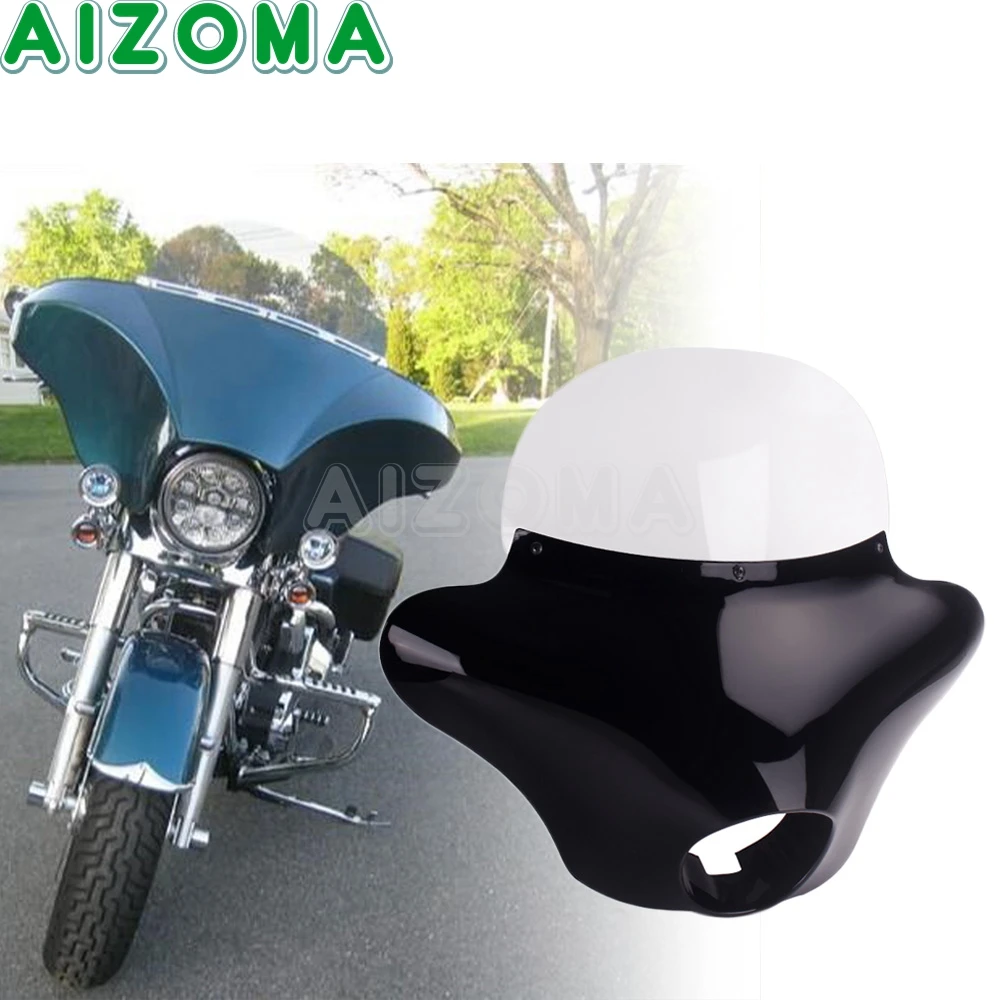 

Motorcycle Front Outer Batwing Fairing Cowl + Wind Screen Windshield For Harley Dyna Sportster Fat Bob Low Rider Street 750 48