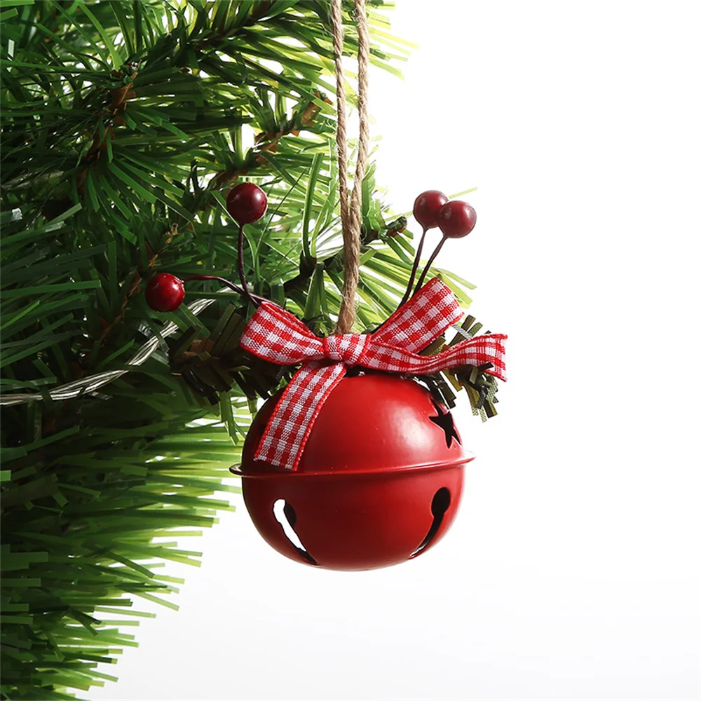 Lron Bell Christmas Tree Decor Ball Bauble Xmas Party Hanging Ball Ornament Decorations for Home Holly Berry Christmas Gift