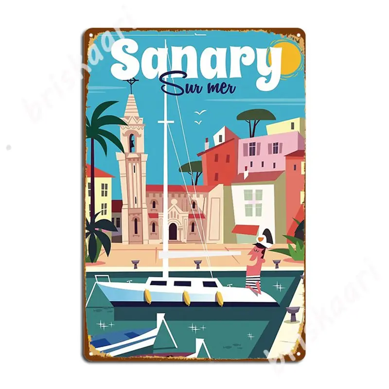 

Sanary Sur Mer Poster Metal Signs Design Living Room Cinema Living Room Wall Decor Tin sign Posters