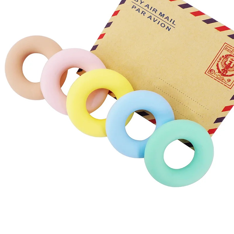 Chenkai 10pcs BPA Free Loose Silicone Round Donut Ring Beads Food Grade DIY Baby Pacifier Dummy Teether Jewelry Toy Accessories