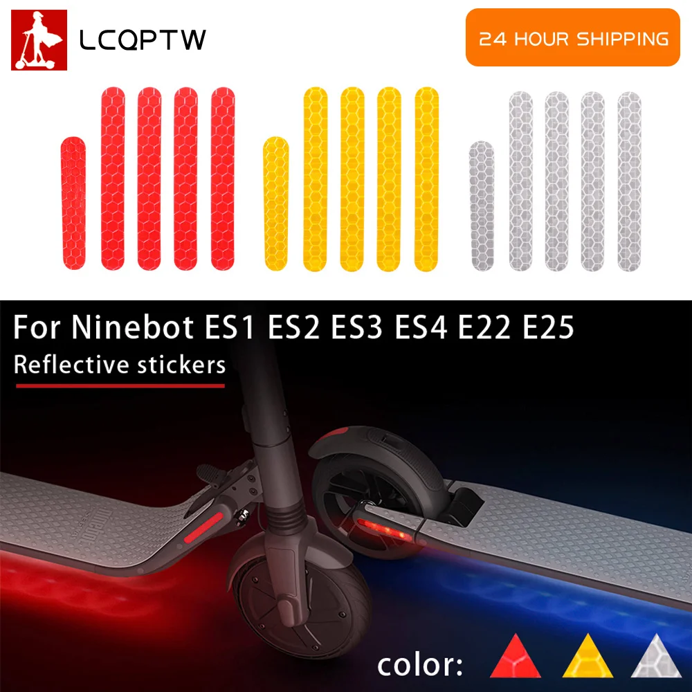 5pcs/set Reflective Stickers For Ninebot ES1 ES Series Electric Scooter Body Night Reflective PVC warning Sticker