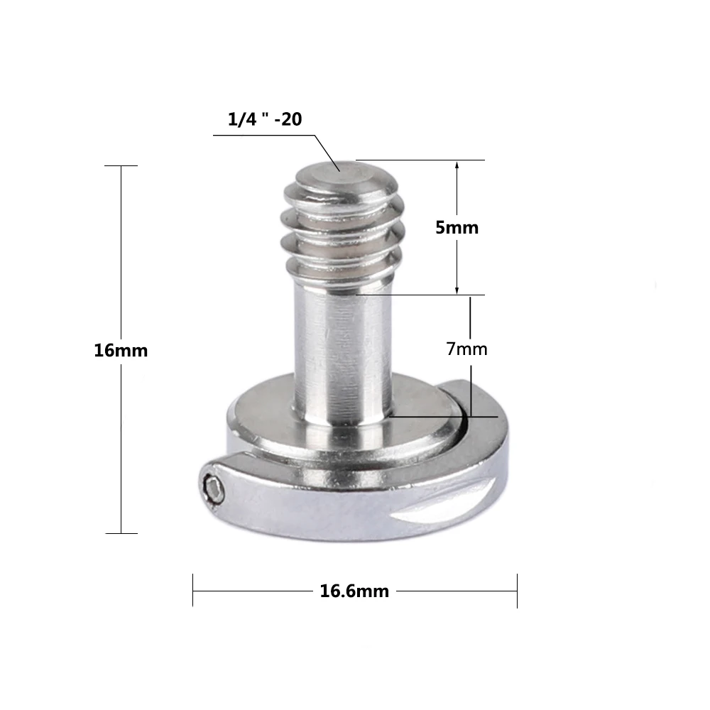 HDRIG 1/4 "-20 D Chống Camera Vít Ngón Tay Cái Ốc Vít