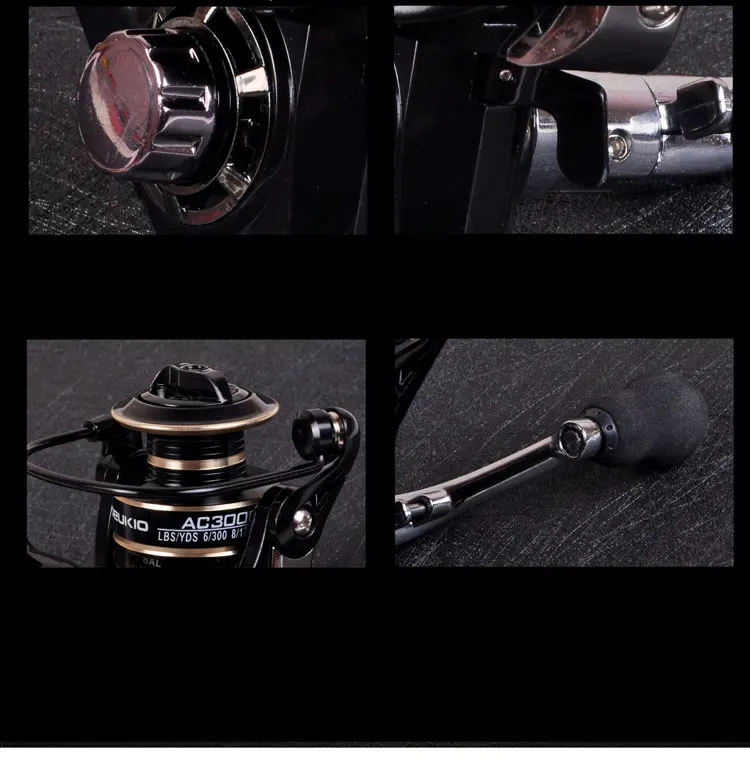 Spinning Fishing Reel 12BB  Bearing Balls 1000-6000 Series Metal Coil Spinning Reel Boat Rock Fishing Wheel