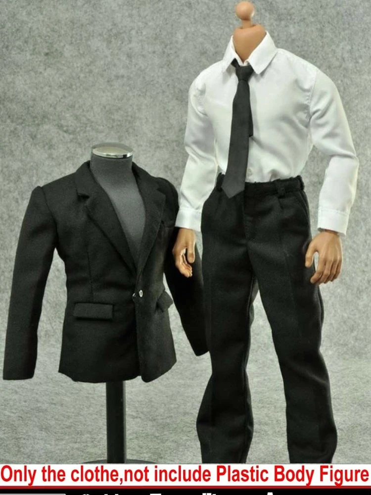 

ZYTOYS 1/6 Scale Male Suit Clothing Costume Male Body Necktie Three-Piece Shirt Fit 12inches Action Figures