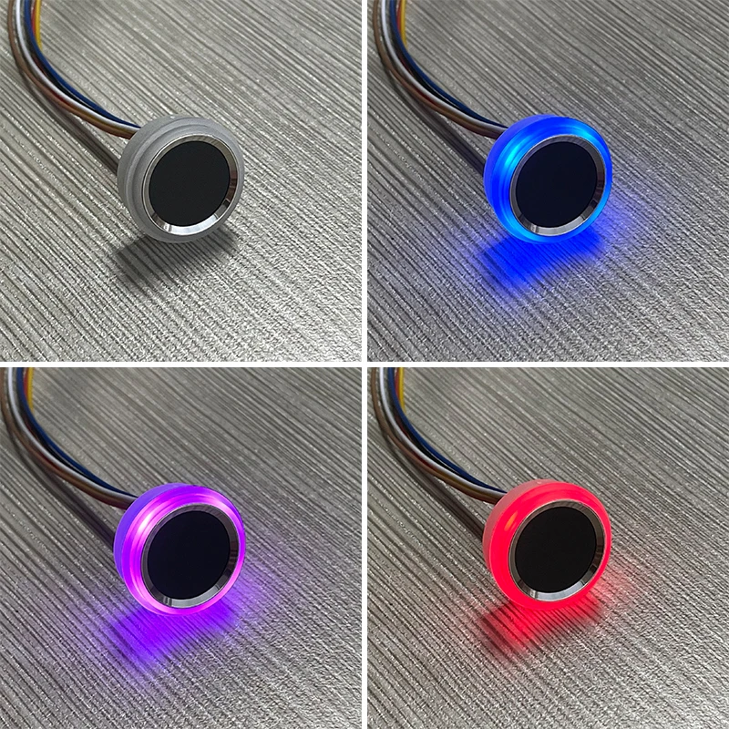R502-F Wodoodporny DC3.3V UART Mały okrągły pierścień RGB LED Pojemnościowy moduł czujnika linii papilarnych Kontrola dostępu Arduino z bezpłatnym SDK