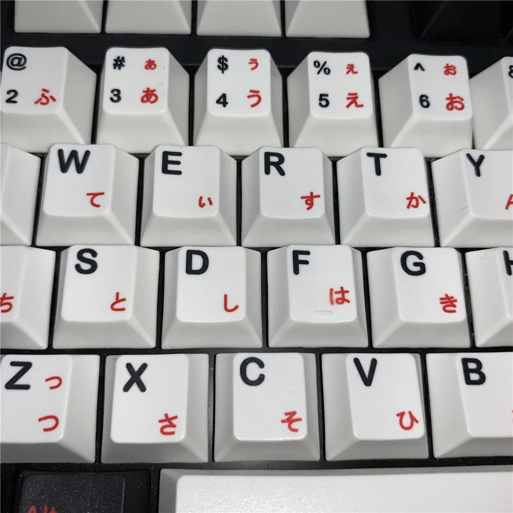 1 set/104keys Black and white Japanese PBT 5 Sides Dye Sublimation Simplicity Mechanical Keyboard Key Caps for cherry